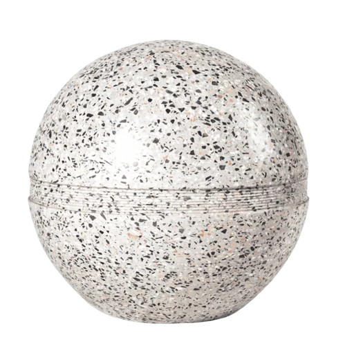 Bollard teraso bulat dengan finishing ekspos halus untuk pembatas area dan landscape outdoor