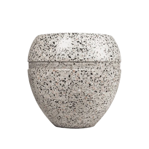 Bollard teraso telur puyuh sebagai pembatas area publik