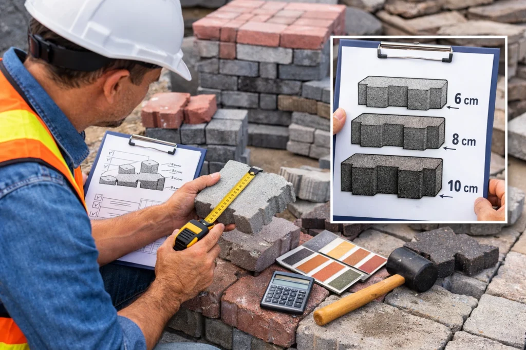Cara memilih paving block terbaik berdasarkan ketebalan 6 cm, 8 cm, dan 10 cm untuk kebutuhan proyek