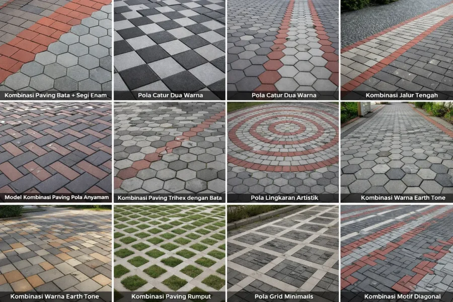 kombinasi paving untuk halaman rumah yang rapi dan estetik