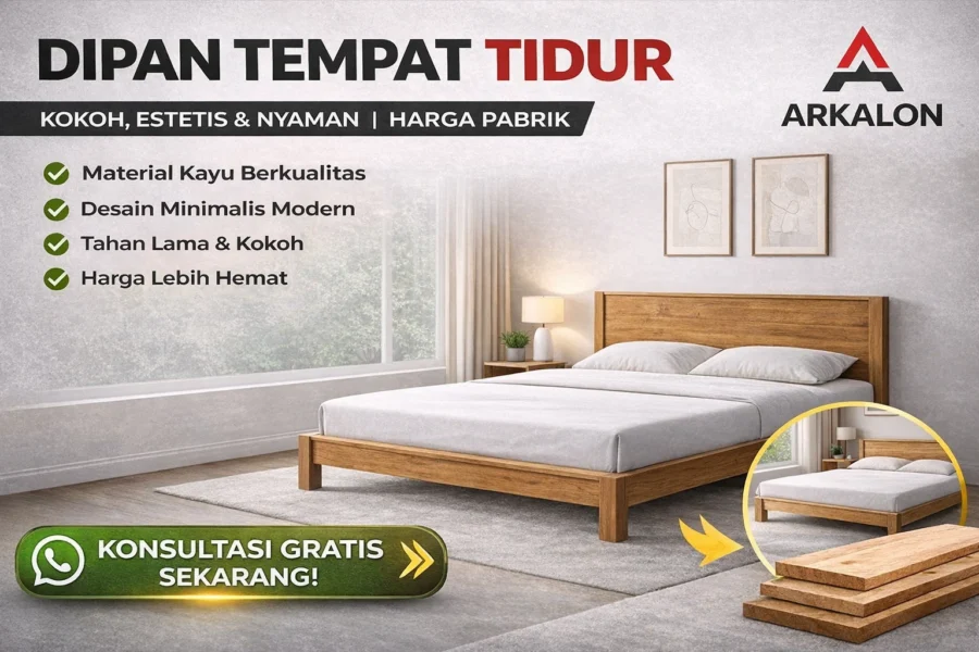 dipan tempat tidur kayu minimalis kuat dan estetis untuk kamar modern