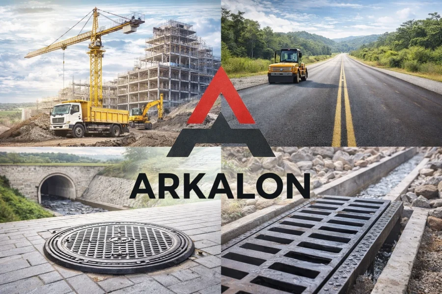 proyek konstruksi kalimantan 2026 dengan alat berat dan pembangunan infrastruktur menggunakan material dari Arkalon