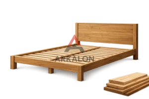 rangka dipan tempat tidur kayu solid minimalis tanpa kasur tanpa background