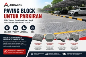 Paving block untuk parkiran mobil dengan desain rapi dan kuat dari Arkalon