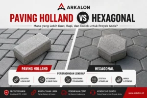 Perbandingan paving Holland dan hexagonal untuk area parkir dan jalan dengan kekuatan dan tampilan berbeda