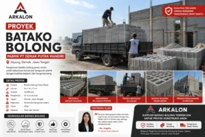 proyek pengiriman batako bolong untuk pembangunan pabrik PT Demak Putra Mandiri di Demak