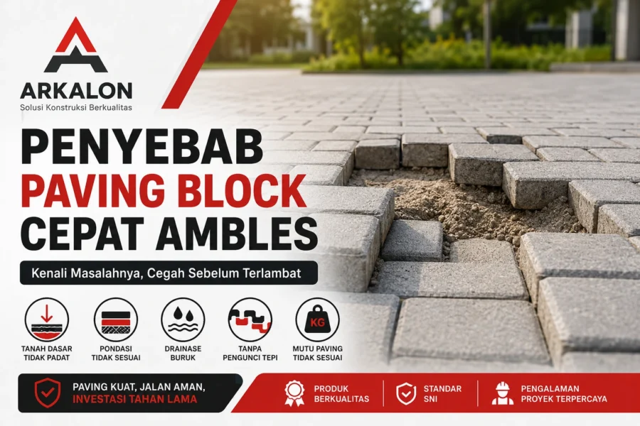 Penyebab paving block cepat ambles akibat tanah dasar tidak padat dan drainase buruk