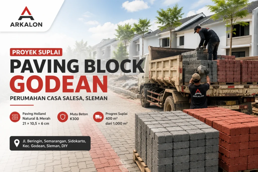 Proyek paving block Godean di Perumahan Casa Salesa Sleman menggunakan Paving Holland K300